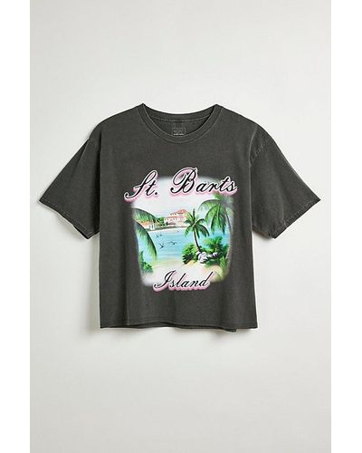 Urban Outfitters St. Barts Cropped Tee - Grey