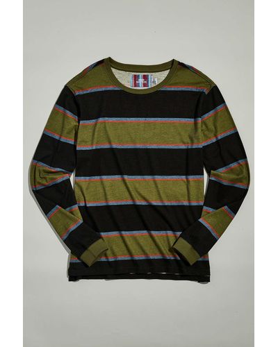 Urban Outfitters Uo Striped Long Sleeve Tee - Green