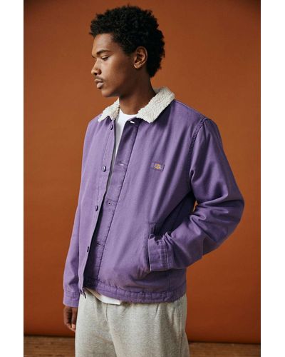 Dickies Textured Fleece Lined Jacket In Plum,at Urban Outfitters - Purple