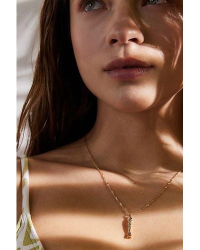 Urban Outfitters Sardine Charm Necklace - Brown