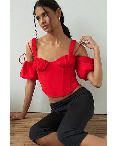 Out From Under Wild Lovers X Puff Sleeve Corset - Red