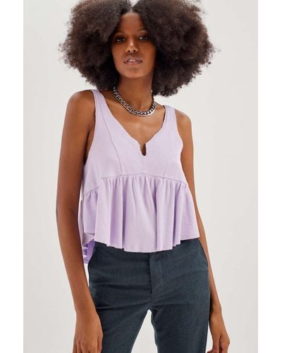 Urban Outfitters Uo Amelia Babydoll Tank Top - Purple