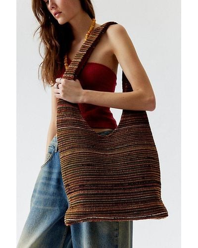 BDG Striped Yarn Tote Bag - Brown