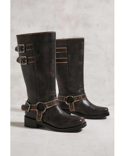 Urban Outfitters Uo Brown Ryder Biker Boots
