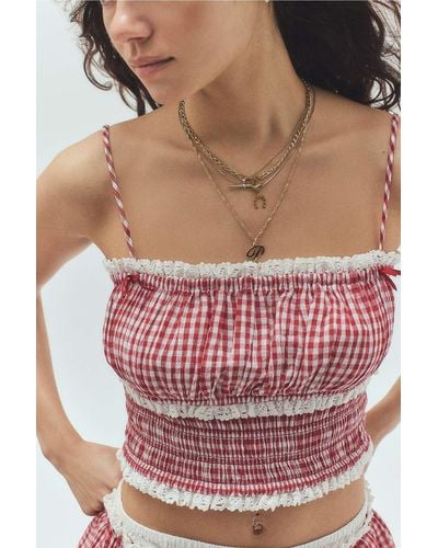 Out From Under Mimi Gingham Cami - Red