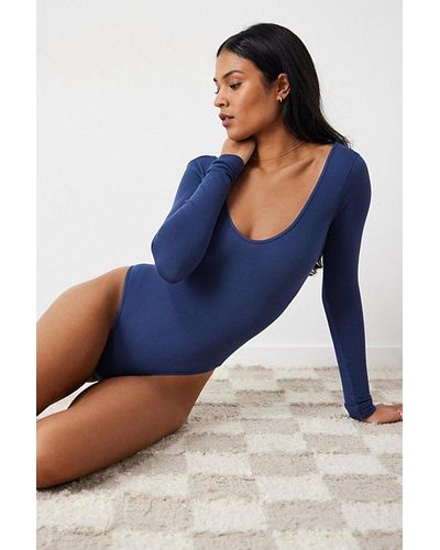 Out From Under Scoop Bodysuit - Blue