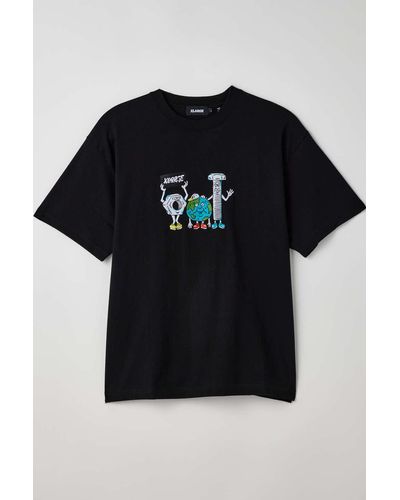 X-Large Embroidered Trio Tee In Black,at Urban Outfitters