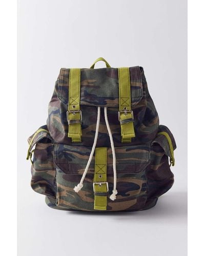 Urban Outfitters Canvas Army Backpack - Green