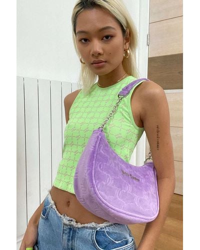 Juicy Couture Velour Monogram Shoulder Bag - Purple