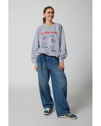Urban Outfitters Budweiser Is A Friend Of Mine Graphic Sweatshirt - Blue