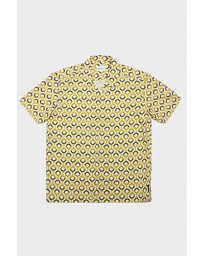 Ben Sherman Retro Geo Print Short Sleeve Shirt Top - Yellow