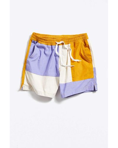 Urban Outfitters Uo Lucien Colorblock Corduroy Short - Multicolour