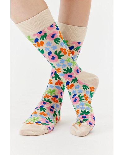 Happy Socks Flower Crew Sock - Multicolor