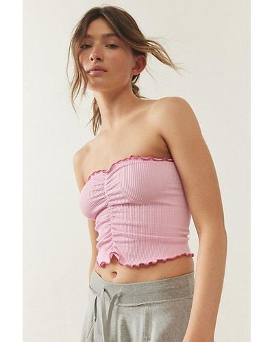Out From Under Honey Pinch-Front Seamless Tube Top - Pink