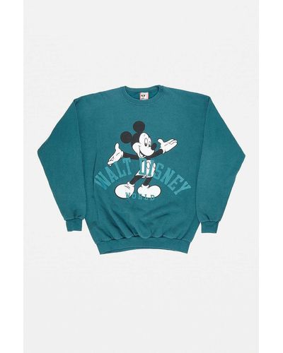 Urban Renewal One-of-a-kind Vintage Teal Mickey Mouse Sweatshirt - Blue