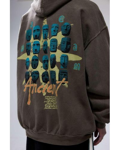 Urban Outfitters Uo Brown Ancient Hoodie - Black
