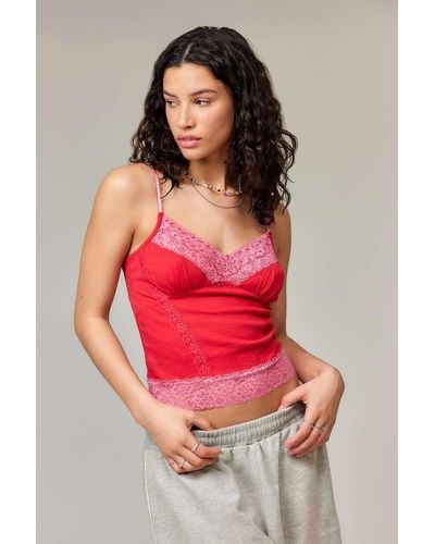 Urban Outfitters Uo Ginger Beaded Cami Top - Red