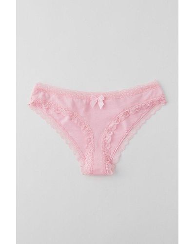 Out From Under Noelle Lace-Trim Tanga - Pink
