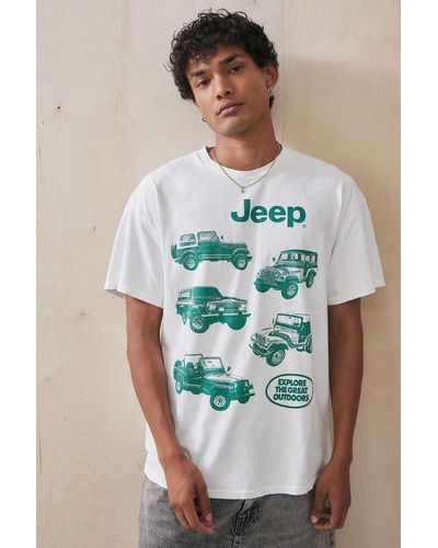 Urban Outfitters Uo White Jeep T-shirt - Green