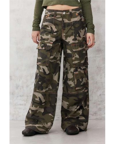 True Religion Camoflague Bobbi Low-rise Denim Cargo Jeans 27 At Urban Outfitters - Multicolour