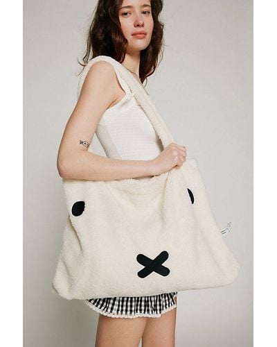 Urban Outfitters Miffy Fleece Reusable Tote Bag - Natural