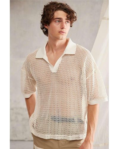 Standard Cloth Foundation Open Stitch Polo Shirt - Natural