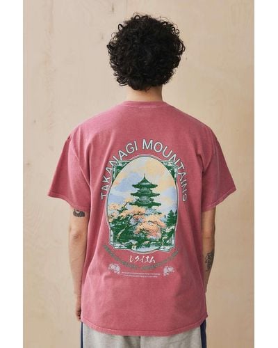Urban Outfitters Uo Washed Red Takanahi Mountain T-shirt - Pink