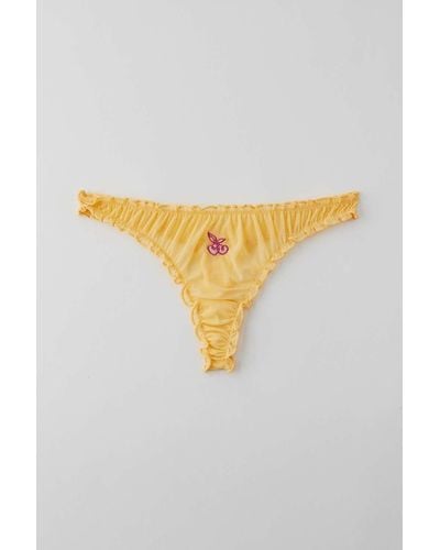 Out From Under Sweet Nothings Embroidered Thong - Metallic