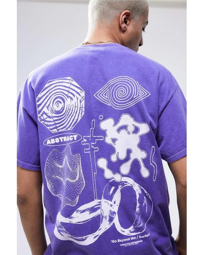 Urban Outfitters Uo Abstract Go Beyond T-shirt - Purple