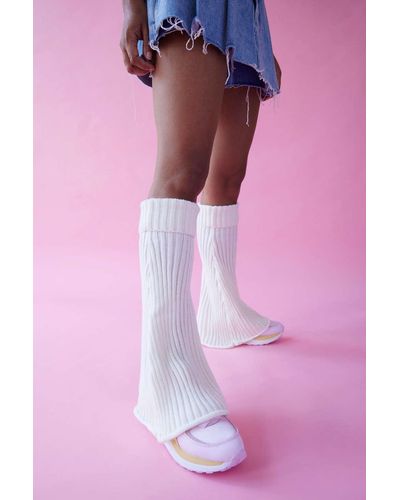 Urban Outfitters Flare Leg Warmer In White,at - Pink