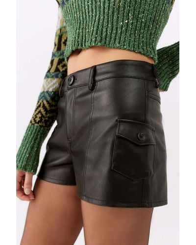 Urban Outfitters Uo Y2k Faux Leather Short - Black