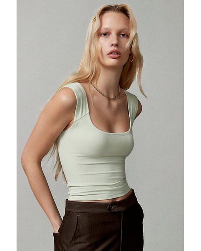 BDG Square Neck Fitted Tank Top - Multicolour