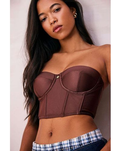 We Are We Wear Strapless Corset - Brown