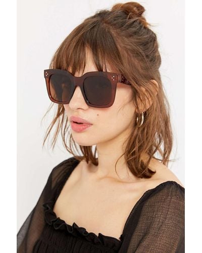 Urban Outfitters Piper Oversized Square Sunglasses - Brown