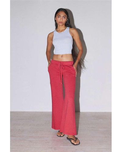 Out From Under Lived In Flare Joggers - Red