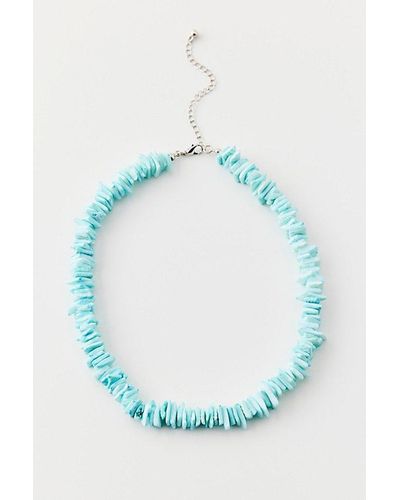 Urban Outfitters Puka Shell Necklace - Blue