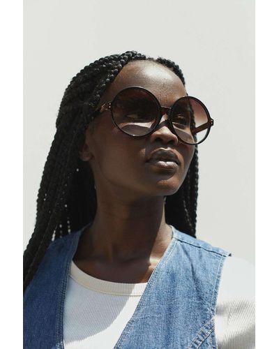Urban Outfitters Dhalia Oversized Round Sunglasses - Black