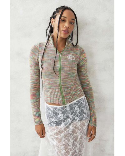 Daisy Street Space-dye Knit Track Top Xs At Urban Outfitters - Multicolour