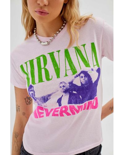 Urban Outfitters Nirvana Alexa Baby Tee - Pink
