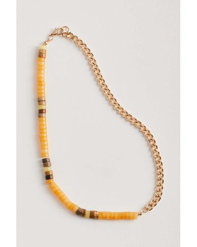Urban Outfitters Liam Geniune Stone Beaded Necklace - Brown