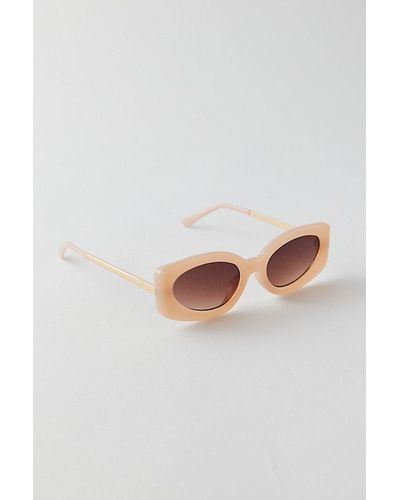 Urban Outfitters Cassie Combo Oval Sunglasses - Natural