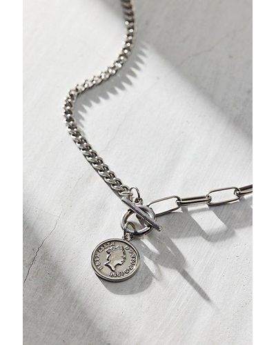 Ellie Vail Stacie Toggle Chain Necklace - Grey