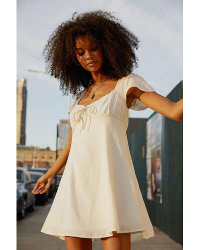 Urban Outfitters Uo Blake Linen Mini Dress - White