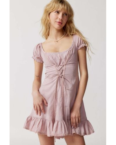 Kimchi Blue Heidi Corset Mini Dress In Mauve At Urban Outfitters - Pink