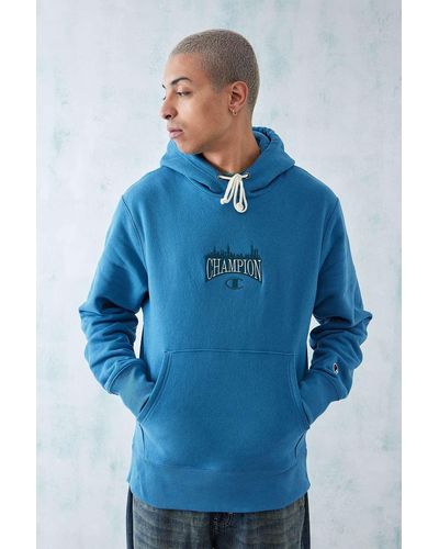 Champion Uo Exclusive Blue Skyline Hoodie