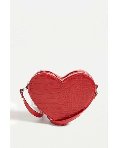 Urban Outfitters Uo Heart Crossbody Bag - Red