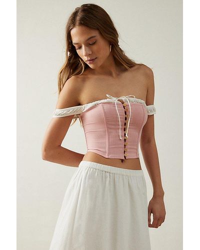 Out From Under Amaury Off-The-Shoulder Corset - Purple