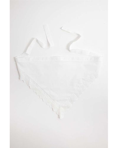Urban Outfitters Uo Cotton Lace Headscarf - White