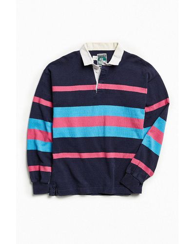 Urban Outfitters Vintage Mcintosh & Seymour Stripe Rugby Shirt - Blue