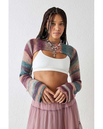 Urban Outfitters Uo Space-dye Shrug - Pink